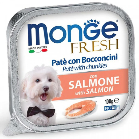 Влажный корм Monge Dog Fresh для взрослых собак, с лососем, 100г