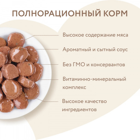 Влажный корм Мнямс Кусочки в соусе с лососем для стерилизованных кошек 85г