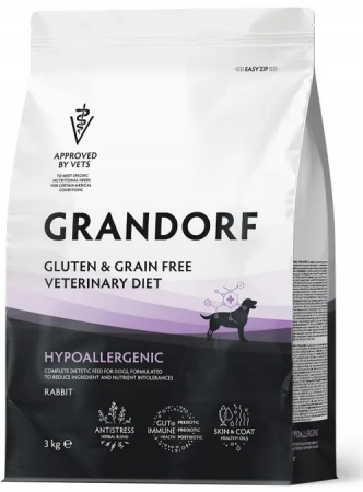 Сухой корм GRANDORF DOG Veterinary Diet Hypoallergenic для собак, при пищевой аллергии или пищевой непереносимости, с кроликом, 3 кг