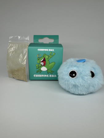 EN-SD02 Игрушка для кошек, плюшевый мячик со звуком животных. Цвет: голубой