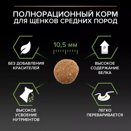 Сухой корм Purina PRO PLAN Healthy Start для щенков средних пород, c курицей, 12 кг
