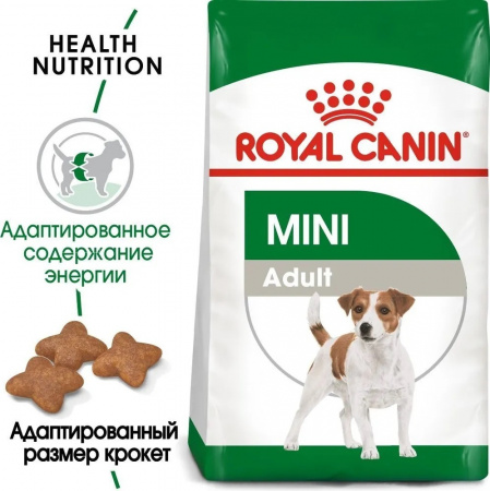 Сухой корм ROYAL CANIN Mini Adult, для взрослых собак мелких размеров от 10 месяцев, 800г.