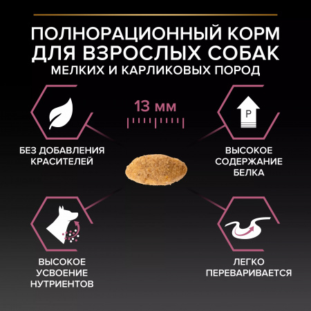 Сухой корм Purina PRO PLAN Sensitive Skin для взрослых собак мелких и карликовых пород, с чувствительной кожей, с лососем, 700 г