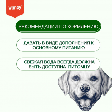 Лакомство Wanpy Dog для собак всех пород, "Зубные щетки" со вкусом курицы, 100г