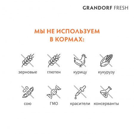 Сухой корм GRANDORF Fresh DOG, беззерновой, для взрослых собак мелких пород, с чувствительным пищеварением или склонных к аллергии, свежее мясо ягненка с бататом, 1 кг