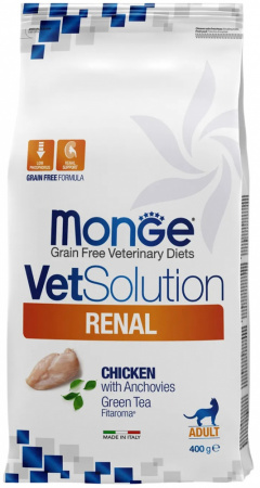 Сухой корм Monge Cat VetSolution Renal для взрослых кошек, при хронической почечной недостаточности, 400г