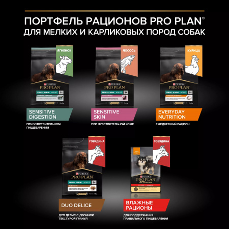 Сухой корм Purina PRO PLAN Sensitive Skin для взрослых собак мелких и карликовых пород, с чувствительной кожей, с лососем, 700 г