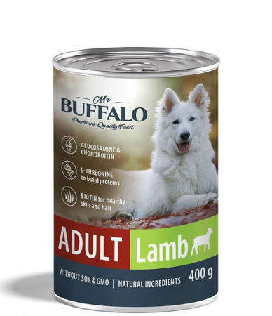 Консервы Mr.Buffalo для взрослых собак Ягненок, 400г