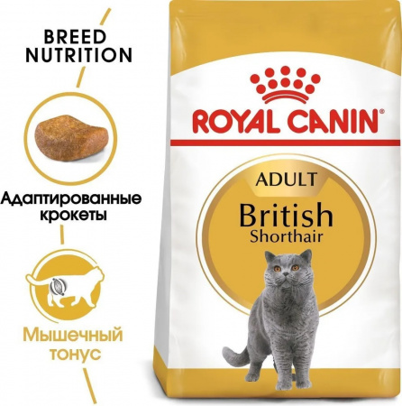 Сухой корм ROYAL CANIN British Shorthair Adult, для взрослых британских короткошерстных кошек, 2кг
