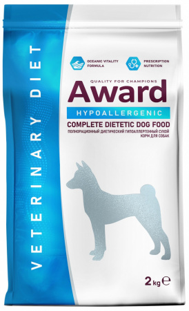 Сухой корм AWARD Veterinary Diet Hypoallergenic для взрослых собак, при аллергии или пищевой непереносимости, 2 кг