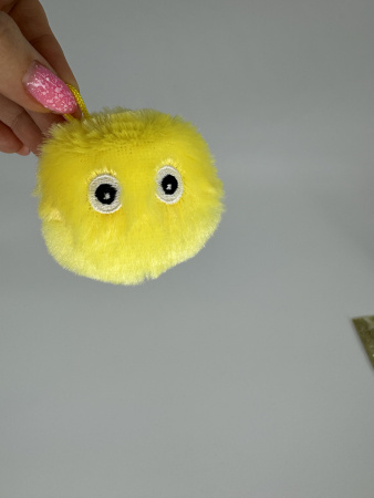 EN-SD03 Игрушка для кошек, плюшевый мячик со звуком животных и светодиодной подсветкой. Цвет: жёлтый