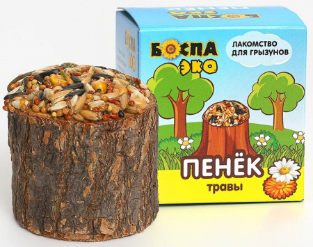Лакомство БОСПА ЭКО для грызунов, Пенёк с травами, 80г