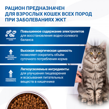 Сухой корм Monge Cat VetSolution Gastrointestinal для взрослых кошек, при заболеваниях ЖКТ, 400 г