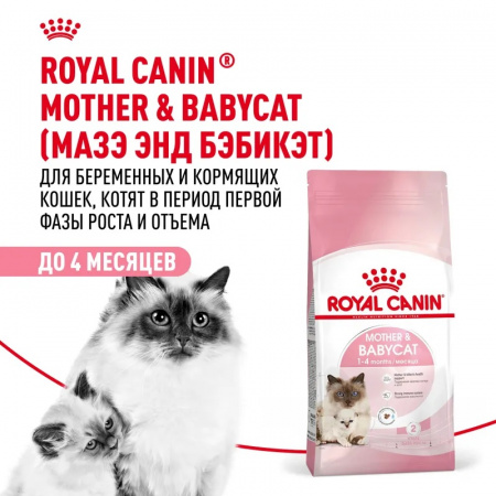 Сухой корм ROYAL CANIN Mother & Babycat для котят в период первой фазы роста и отъема, беременных и кормящих кошек 4кг