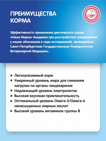 Влажный корм Ветдиета АКАДЕМИЯ для кошек при расстройствах пищеварения 85г