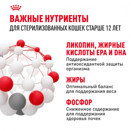 Сухой корм ROYAL CANIN Ageing Sterilised 12+для стерилизованных стареющих кошек в возрасте старше 12 лет, 4кг