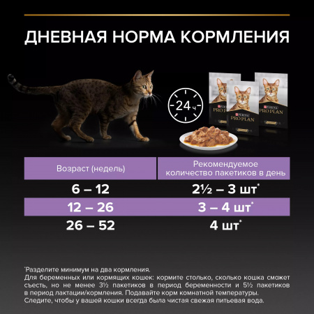 Влажный корм Purina PRO PLAN для котят, с индейкой в соусе, 85г