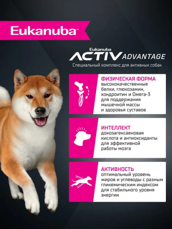 Сухой корм EUKANUBA для взрослых собак мелких и средних пород, с ягненком, 800г
