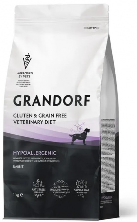 Сухой корм GRANDORF DOG Veterinary Diet Hypoallergenic для собак, при пищевой аллергии или пищевой непереносимости, с кроликом, 1 кг