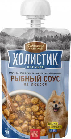 Лакомство «Деревенские лакомства» холистик премьер для собак, рыбный соус из лосося, 90г
