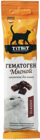 Лакомство TiTBiT для кошек, гематоген мясной Classic, 30г