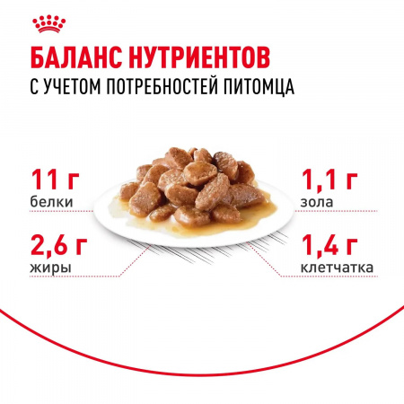 Влажный корм ROYAL CANIN Instinctive 7+ для кошек в возрасте старше 7 лет, мелкие кусочки в соусе, 85г