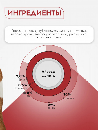 Влажный корм Best Dinner Super Premium Мясные деликатесы, для взрослых собак и щенков с 6 месяцев, говядина и язык, 340г