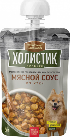 Лакомство «Деревенские лакомства» холистик премьер для собак, мясной соус из утки, 90г