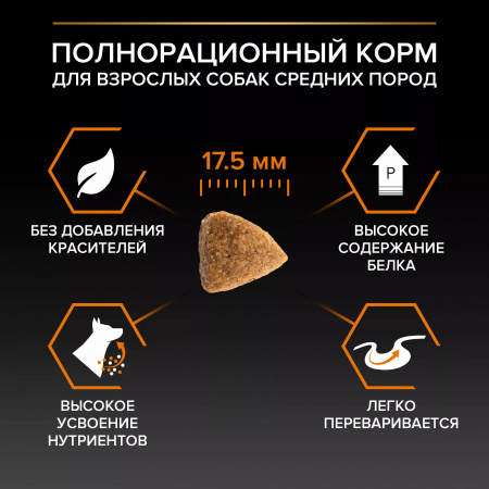 Сухой корм Purina PRO PLAN Everyday Nutrition для взрослых собак средних пород, с курицей, 3 кг