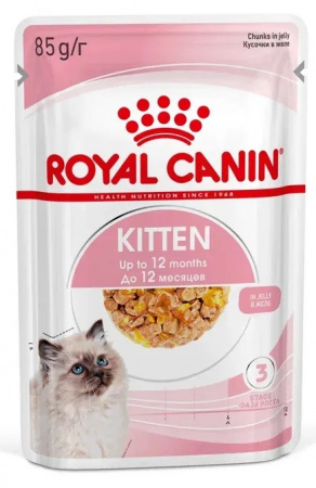 Влажный корм ROYAL CANIN Kitten, для котят в возрасте до 12 месяцев, кусочки в желе, 85г