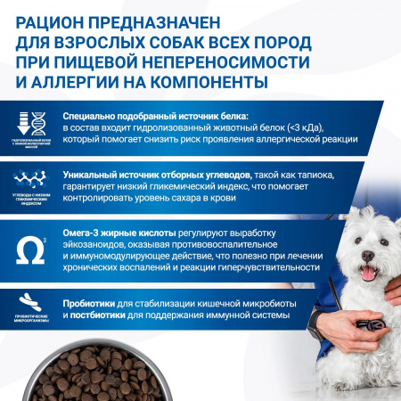 Сухой корм Monge VetSolution Dog An-Hydro для взрослых собак, при пищевой непереносимости, 2 кг
