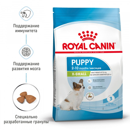 Сухой корм ROYAL CANIN X-Small Puppy, для щенков миниатюрных пород 1.5кг