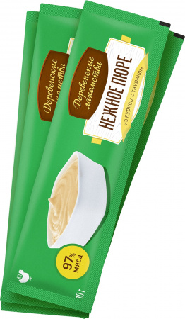 Лакомство «Деревенские лакомства» для кошек, нежное пюре из курицы, 40г