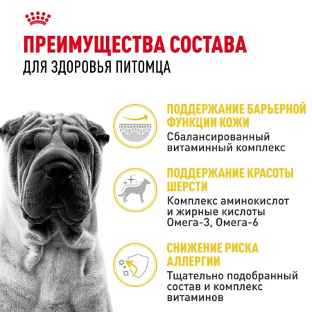 Сухой корм ROYAL CANIN Medium Dermacomfort для взрослых собак средних размеров при раздражениях и зуде кожи, 10кг