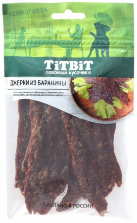 Лакомство TiTBiT для собак, Джерки мясные из баранины, 70г