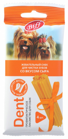 Жевательный снек Biff DENT со вкусом сыра для мелких собак, 40г