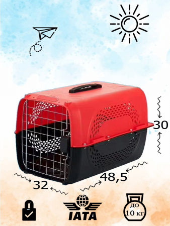 HP-A01 Авиа переноска для домашних животных "Чистый котик" 48,5*32*30 см красный