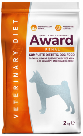 Сухой корм AWARD Veterinary Diet Renal для взрослых собак, при заболеваниях почек, 2 кг