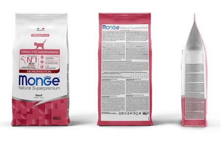 Сухой корм Monge Cat Speciality Line Monoprotein для котят и беременных кошек, из говядины, 400 г