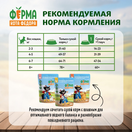 Сухой корм Ферма кота Федора для взрослых кошек, с курицей, 650г