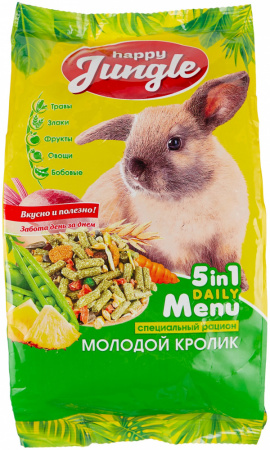 Сухой корм, Happy Jungle, для молодых кроликов, 400г 