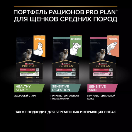 Сухой корм Purina PRO PLAN Healthy Start для щенков средних пород, c курицей, 12 кг
