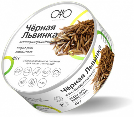 Лакомство ONTO для насекомоядных животных, Чёрная львинка, консервированная, 40г