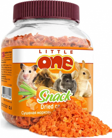 Лакомство Little One, для всех видов грызунов, сушеная морковь, банка 180г