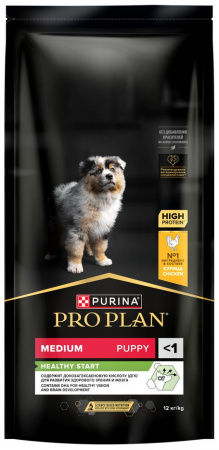 Сухой корм Purina PRO PLAN Healthy Start для щенков средних пород, c курицей, 12 кг