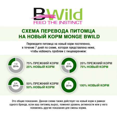 Влажный корм Monge Cat BWild GRAIN FREE для котят и кошек крупных пород, из мяса буйвола с овощами, 85г