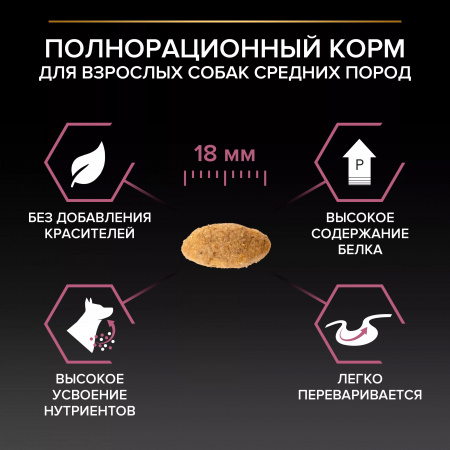 Сухой корм Purina PRO PLAN Sensitive Skin для взрослых собак средних пород, с чувствительной кожей, с лососем, 14 кг