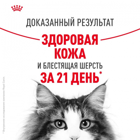 Влажный корм ROYAL CANIN Hair & Skin care для взрослых кошек для здоровья кожи и красоты шерсти, тонкие ломтики в соусе, 85г