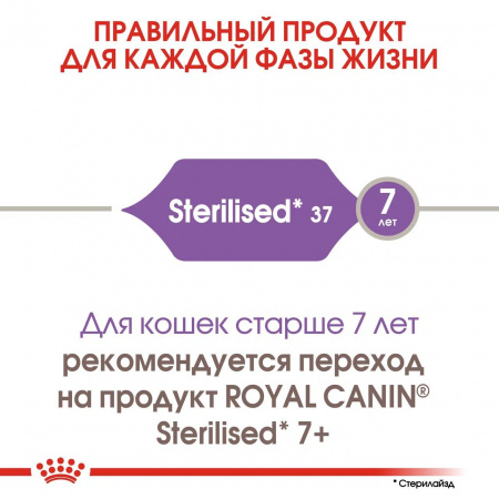 Сухой корм ROYAL CANIN Sterilised-37 для взрослых стерилизованных кошек и кастрированных котов, 10кг