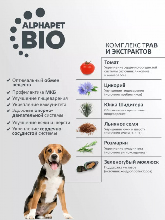 Сухой корм AlphaPet Superpremium для взрослых собак средних пород, с говядиной и потрошками, 2 кг
